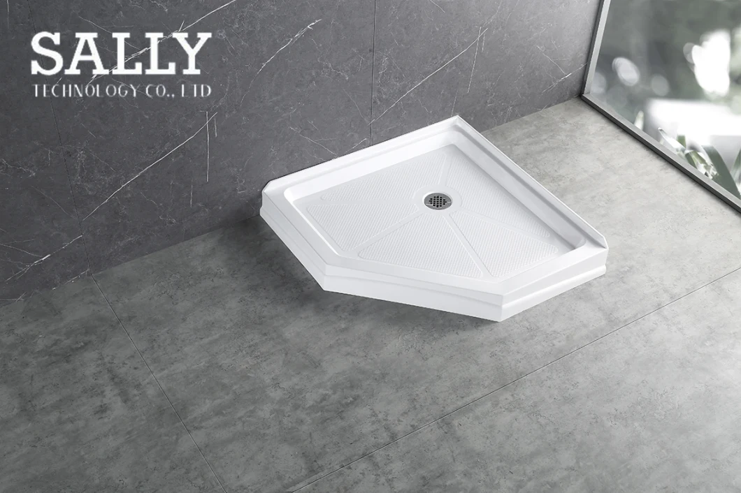 Sally White Acrylic Diamond Neo-Angle Enclosure Shower Base 38X38X6 Shower Tray