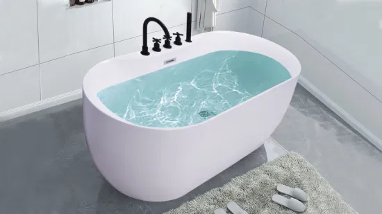 Baignoire intérieure personnalisée SPA Baignoire simple autoportante en acrylique pour le bain d'articles sanitaires